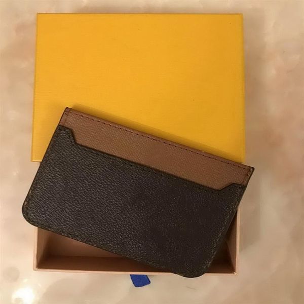 

mens women's fashion classic casual credit card id holder leather ultra slim wallet packet bag holders with box221t, Brown;gray