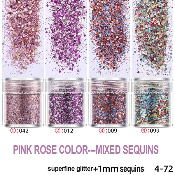 Nail Art Paillettes Polvere glitter ultra fine + 1mm + 2mm + 3mm Paillettes piccole Set gradiente ultrasottile WH0605