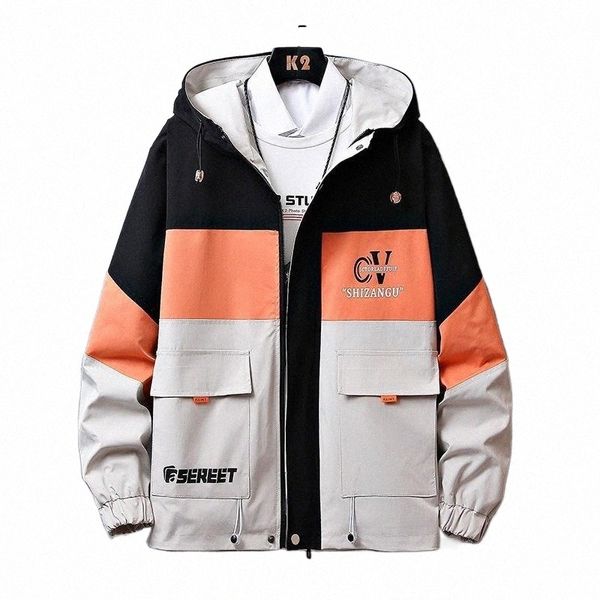 

men's jackets casual mens hooded spring autumn youth south korean fashion coats street outwear cargo jacket male clothingmen's w9, Black;brown