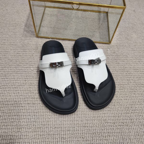 

european station slippers men's summer flip flops trend net outdoor luxury beach fashion sandals leather slippers-women size35-45, Black
