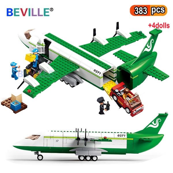 

sluban 383pcs city airport passenger plane cargo aircraft building blocks airbus airplane aviation classic model sets toys kids 220715