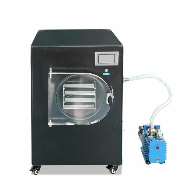 ZZKD Magazzino USA 4-6KG Liofilizzatore sottovuoto per alimenti Liofilizzatore Sistema di essiccazione a sublimazione con pompa a vuoto per rimuovere l'acqua dai campioni congelati 220V