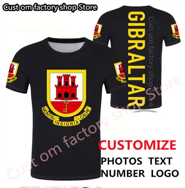 GIBRALTAR T-Shirt DIY kostenlos nach Maß Name Nummer Männer Shirt lustige Shirts Hip Hop Herren Kleidung Vintage Kurzarm op 220616