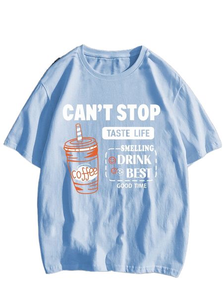 

men slogan & expression print tee 63ul#, White;black