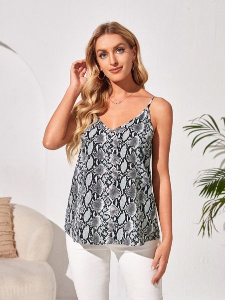 

emery rose snakeskin print cami 22jo#, White