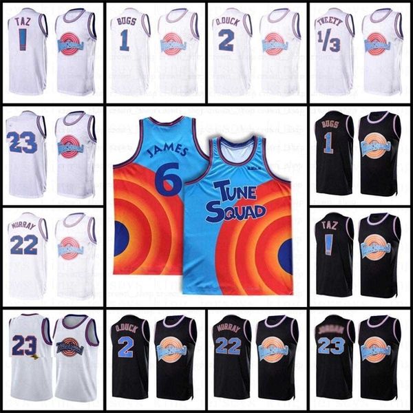 SJZL98 Space Jam 2 Tunes Squad Mens Lebron Movie James Jersey Bugs Bunny Michael D.duck! Taz 1/3 Tweety 22 Bill Murray 10 Lola Basketball Camisas