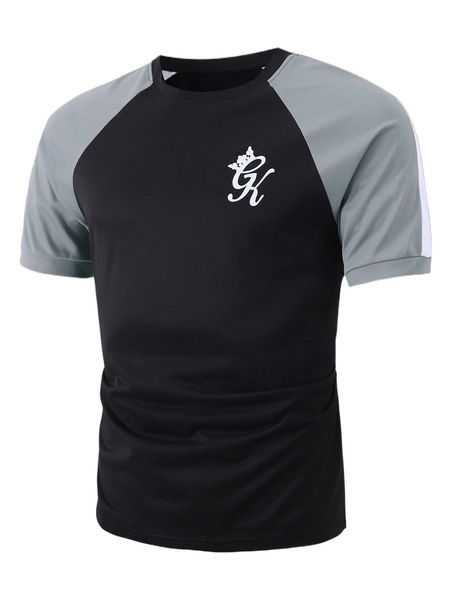 

men letter graphic two tone raglan sleeve tee s4zz#, White;black