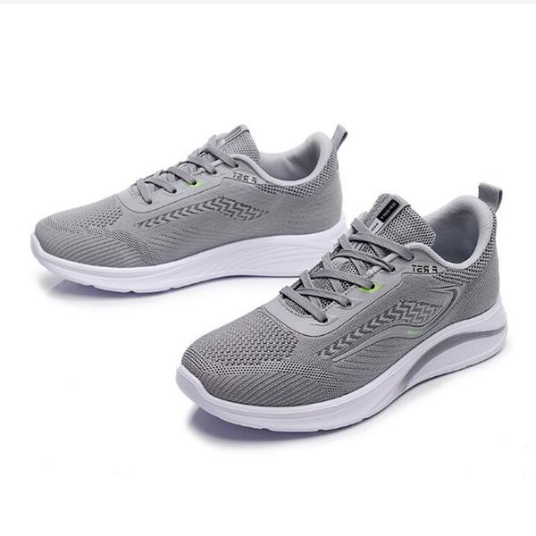 

fashion brand dress shoes men flat running sneaker originals low elastic band breathable fly weave designer lightweight comfy fitness casua, Black