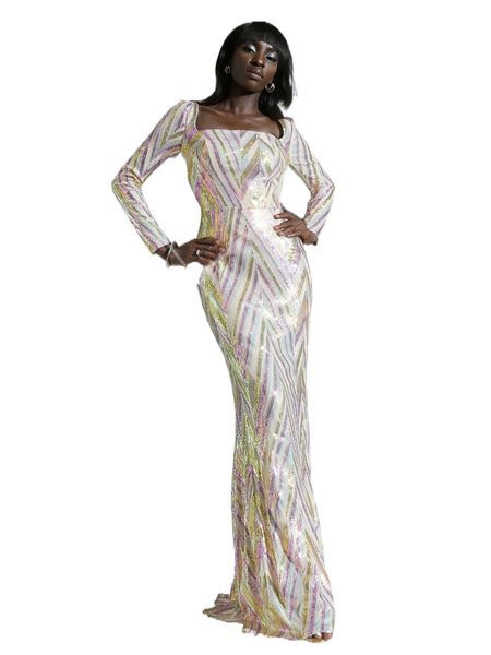 

missord square neck sequins prom dress p9bu#, Black;gray