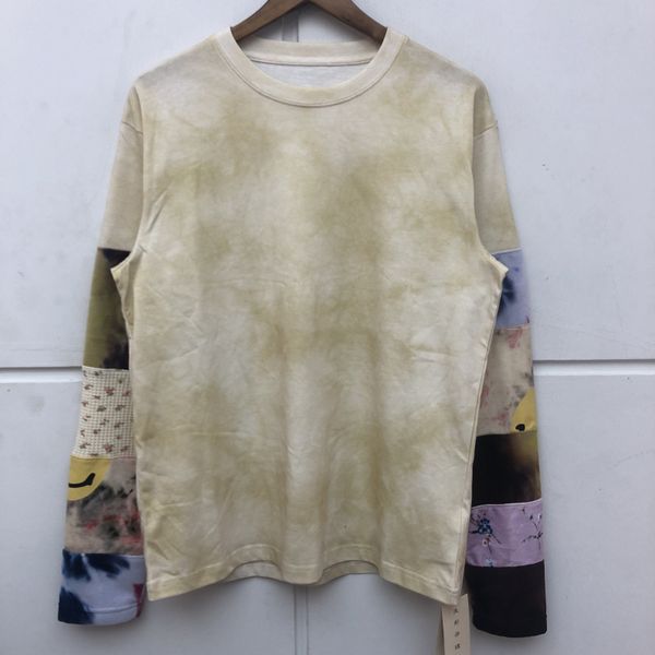 

long sleeve kapital t-shirt hip hop tie dye patchwork sweatshirt men women 1:1 casual t-shirt tee japan style cx220426, White;black