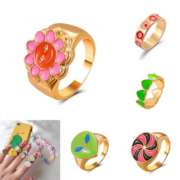 

bulk jewelry wholesale finger rings for women manual dripping creativity daisy love rings, Silver