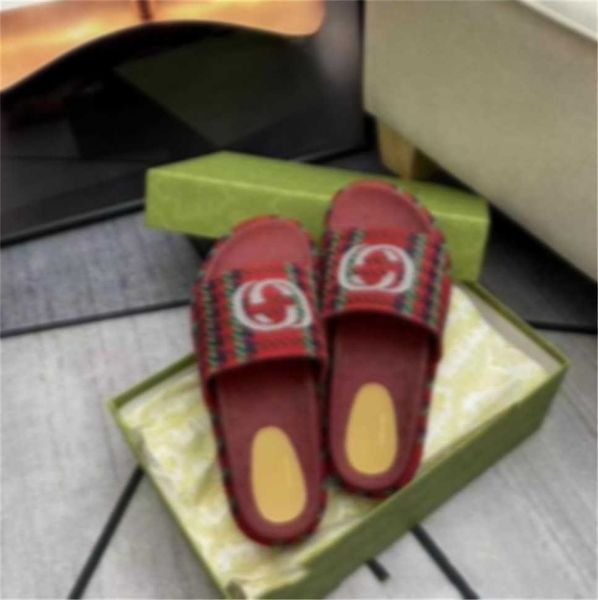

women's double slide sandal designer multicolor platform slippers burgundy mini printing fabric rubber sole shoes, Black
