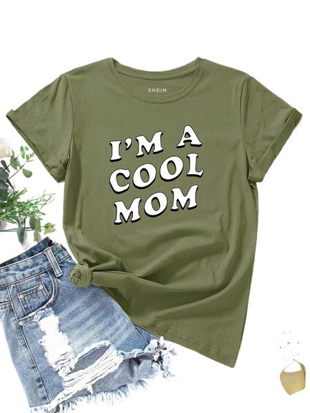 

slogan graphic round neck tee y8cz#, White