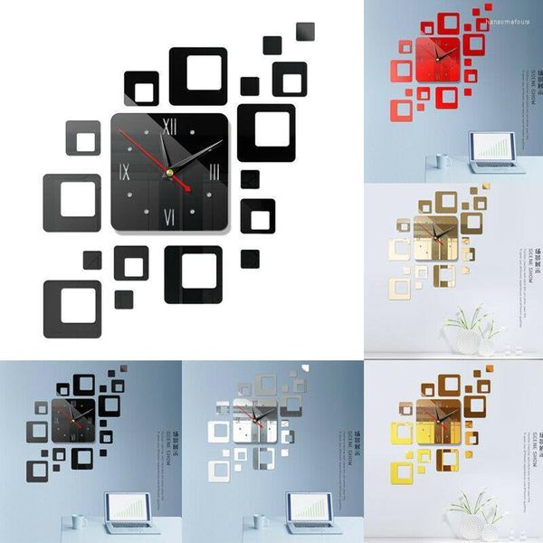 Orologi da parete Orologio fai-da-te Orologio Specchio acrilico 3D Display digitale Uso domestico Adesivi artistici Decalcomanie Arredamento semplice e moderno per ufficio