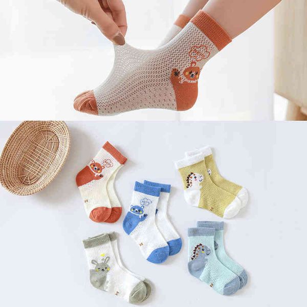 

couplesparty summer spring baby socks cotton animal cartoon cute children socks mesh thin beautiful colorful socks j220621, Pink;yellow