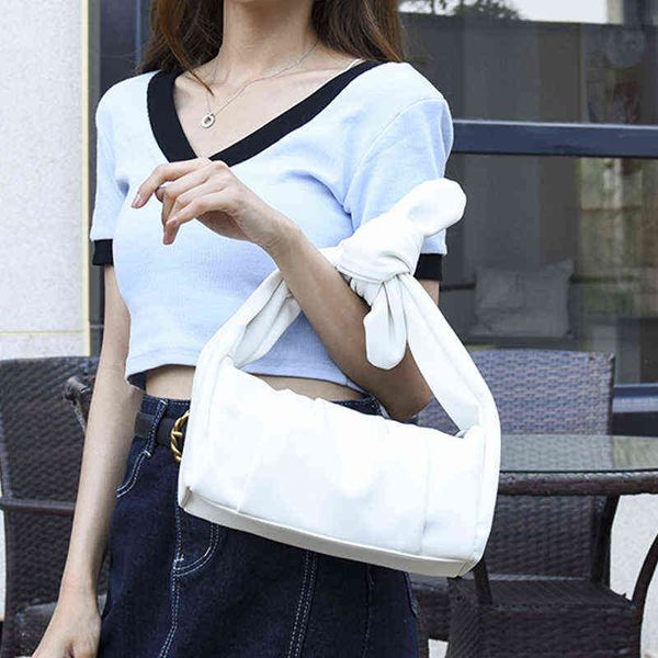 

evening bags folds design pu leather crossbody for women 2022 solid color shoulder handbags female travel cross body bag 220517
