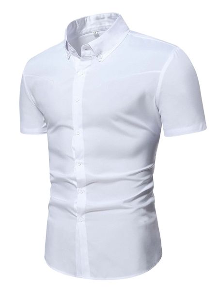 

men solid button down shirt s8pj#, White;black