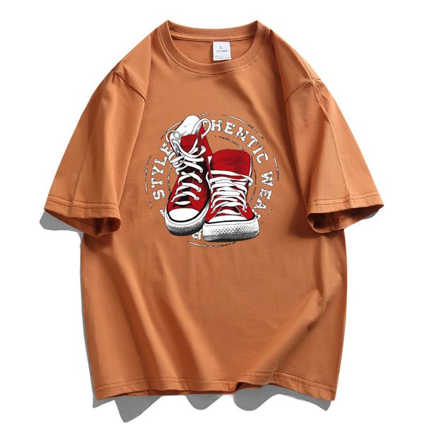 

2022 summer fashion mens designer t shirts shoes printed hip hop short sleeves shoe print men stylist tee shirt casual o-neck cotton tees, White;black