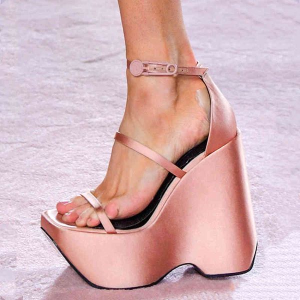 

sandals high heel thick bottom fashion women's shoes round head open toe fish mouth slope large ultra-high waterproof platform sandals, Black