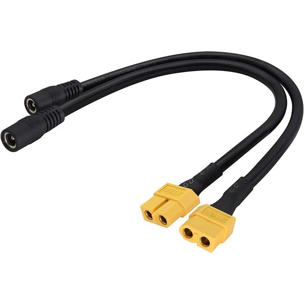 2 pacotes de conector de cabo xt60 fêmea para dc 5.5x2.5mm adaptador de tomada de energia para monitor fpv de ferro de solda ts100