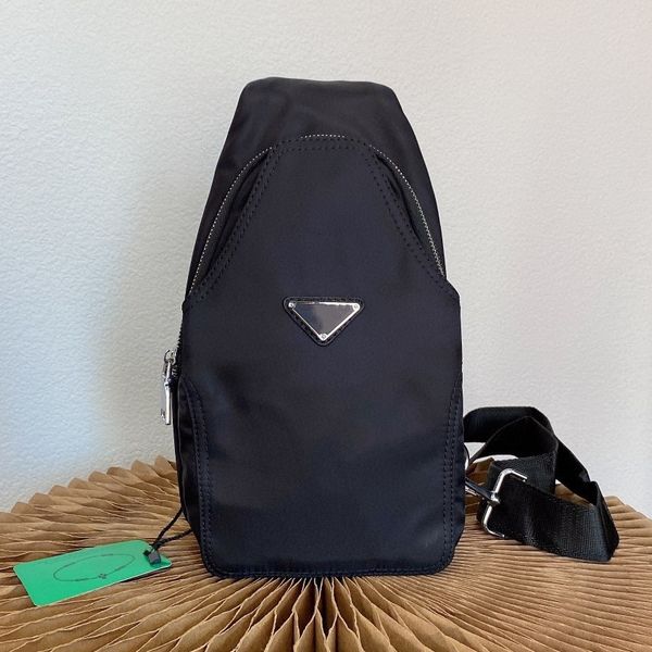 

famous men cross body chest bags outdoor sports nylon messenger purse wallet crossbody mobile phone bag triangle letter pattern