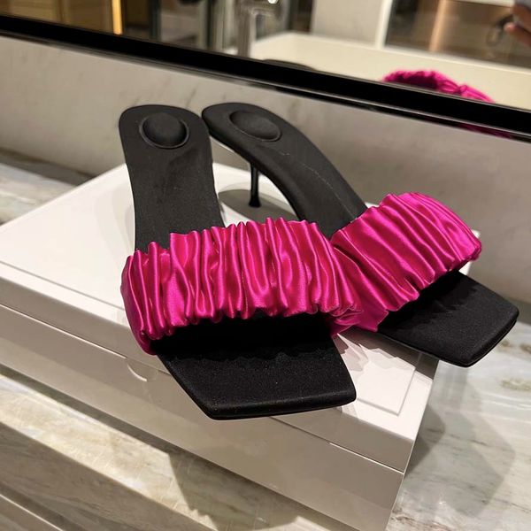 

soft comfortable leather slippers women shoes square high heels summer casual sandals 00, Black