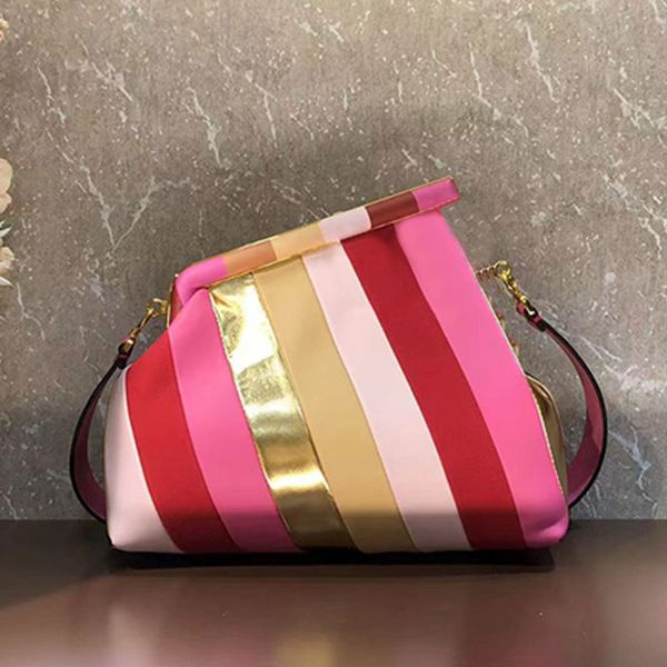 

rainbow stripe messenger bags handbag crossbody shoulder bag women clutch bag irregular wallet patchwork leather hardware letter magnetic bu