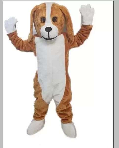 2022 Novo Lindo Beagle Mascot Traje Dos Desenhos Animados De Cão Amarelo Personagem Mascote Roupas Christmas Halloween Festa Festa Dress