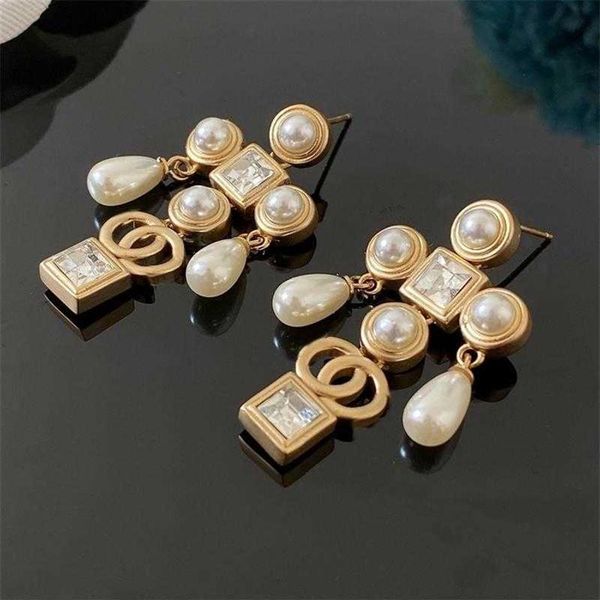 

2021 new small fine essence irregular pearl earrings d earrings c earrings all match 925 silver ornaments 3334j, Golden