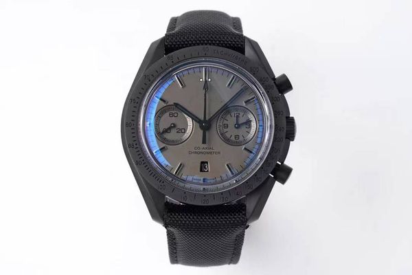 

men's watch 9300 automatic movement 40mm sapphire glass mirror cowhine strap buckle, Slivery;brown