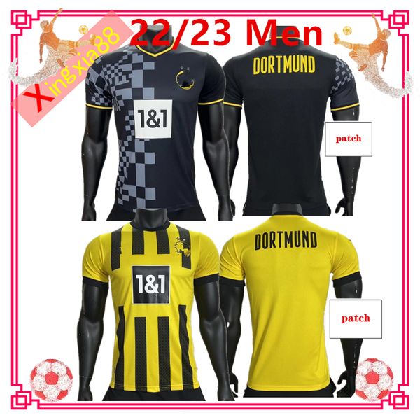 

fans + player 1990 limited edition haaland reus 21 22 23 4th dortmund soccer jersey 2022 2013 football shirts bellingham men kids reyna bran, Black;yellow