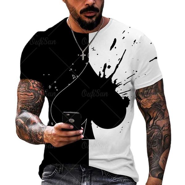 

mens t-shirts short sleeved casual 3d digital printing collarless fashion couple clothing breathable tees, White;black