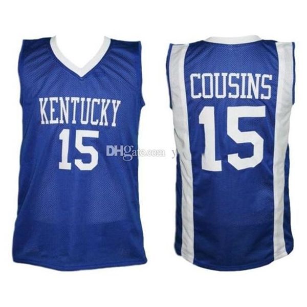 Nikivip Demarcus Cousins ​​#15 Kentucky Wildcats College Retro Basketball Jersey Men's Stithed Custom