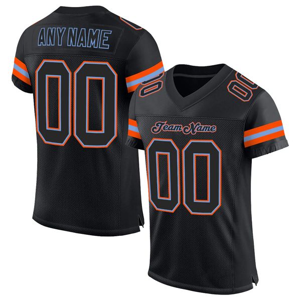 

custom black black-orange mesh authentic football jersey 54564