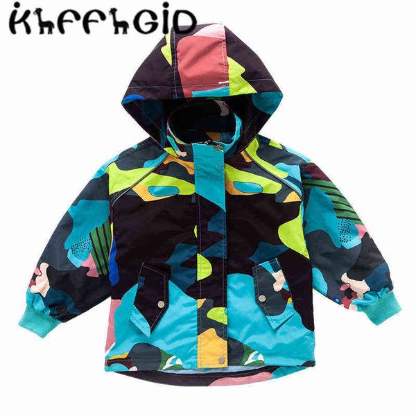 

2021 new camouflage men and women assault fit camouflage high school children jacket hood waterproof windproof hoodi j220718, Blue;gray