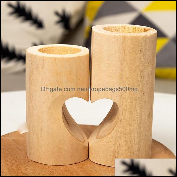 Kerzenhalter Home Decor Garten Holz Sweet Heart Halter Hochzeit Dekoration von Tischkerzen Kreative Holz Quadrat Teelampe 63 P2 Drop De
