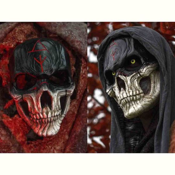 Партия маски Хэллоуин ужасов кровавый череп воин мужчина скелет CS Game Demon 230206