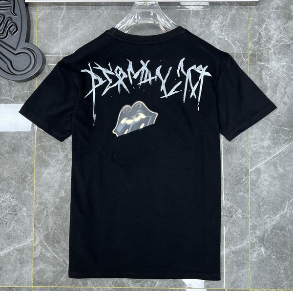 

ch fashion men's t shirt designer classic summer brand neck short sleeve sanskrit letter pullover t-shirt horseshoe cross pattern tees, White;black