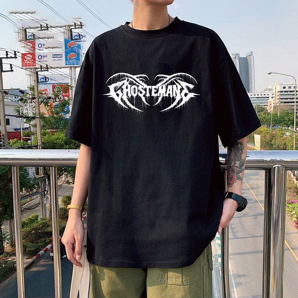 

ghostemane t shirt men fashion cotton tshirts kid hip hop rapper tee shirt women rock gothic camisetas hombre boy tshirt 220608, White;black