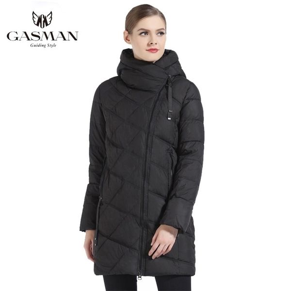

gasman fashion women hooded parka down winter brand for jacket thick overcoat jacets and coat 18806 201210, Black