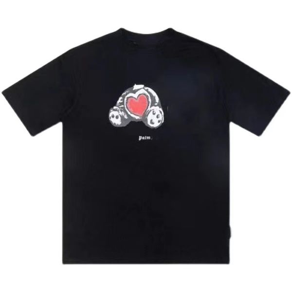 

fashion bear designer t shirt multicolor print cotton short sleeves couples of black white t-shirt mens casual summer tee shirt x printing, White;black