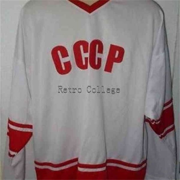 C26 Nik1 RUSSIAN CCCP KOUFAX # 32 Maglia da hockey Ricamo cucita Personalizza qualsiasi numero e nome Maglie