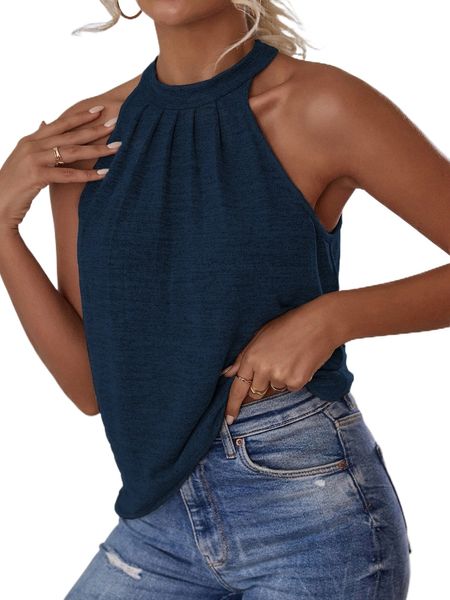 

keyhole back halter a38l#, White