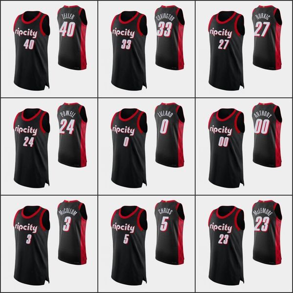 

men portland trail''blazers''c.j. mccollum damian lillard marquese chriss ben mclemore norman powell 75th authentic cust, Black