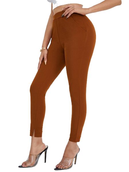 

petite slant pocket skinny pants z8or#, Black;white