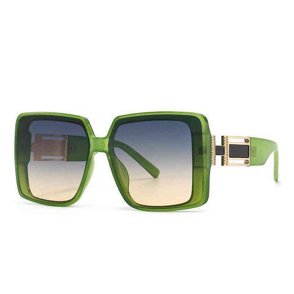 

6969 square rock style sunglass fashion street shooting modern ins sunglass, White;black