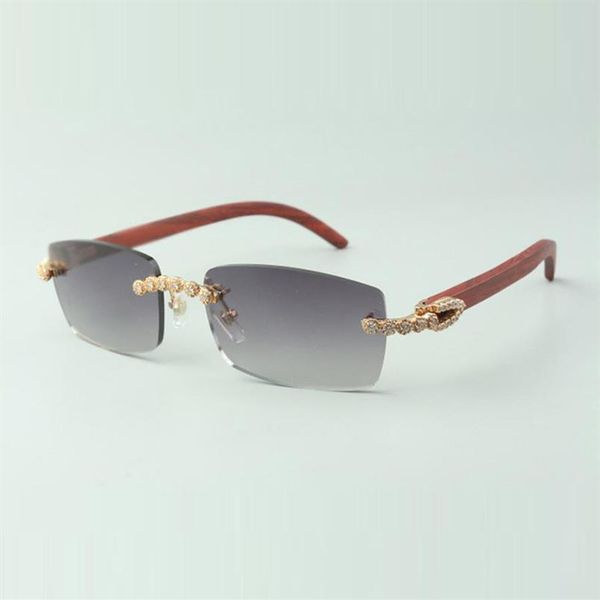 

2022 bouquet diamond sunglasses 3524012 with natural original wooden sticks glasses lens 3 0 thickness156c, White;black