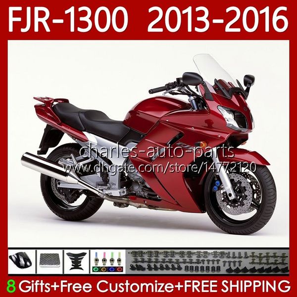 OEM Code Code для Yamaha FJR-1300 FJR 1300 A CC FJR1300A 2001-2016 лет Moto Body 112NO.0 FJR1300 13 14 15 16 FJR-1300A 2013 2014 2015 2015 2016 Объем набора металлик красный