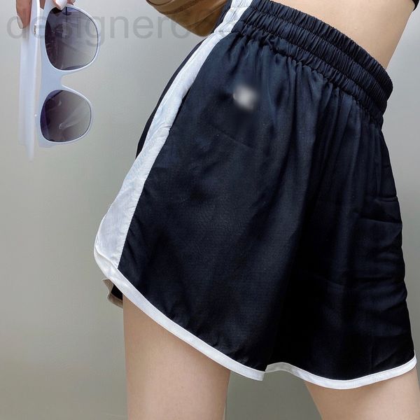 

women's pants & capris designer spring and summer celi * e contrast hemmed embroidery sports a-line shorts high waist wide casual 8fib, Black;white