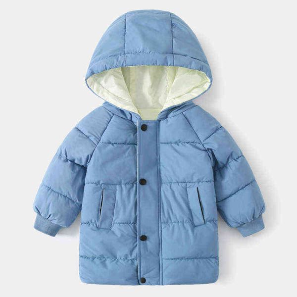 

2022 new winter kids jackets boys down jackets fashion thick long jackets for teens girls coat 2 6 8 12 year children parka j220718, Blue;gray